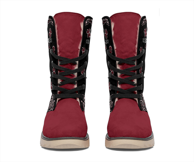 Women's Winter Boots - B3 Black & Maroon