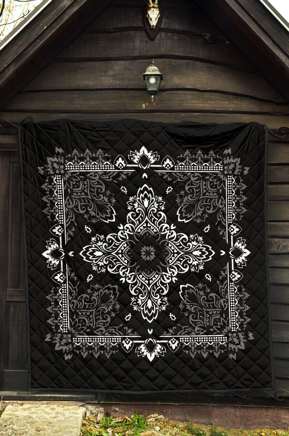 Quilt 3 - Gray White Bandana Quilt