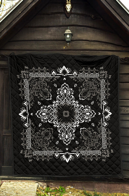 Quilt 3 - Gray White Bandana Quilt