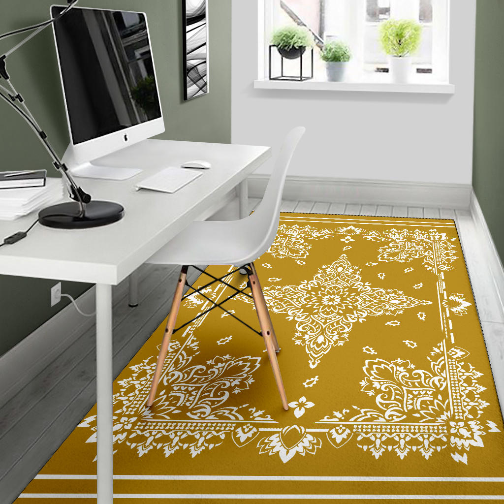 Area Rug Two - White on Gold