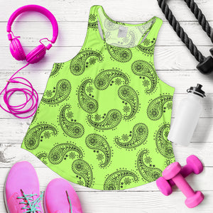 Women's Racerback Tank - Black Swirl Lime