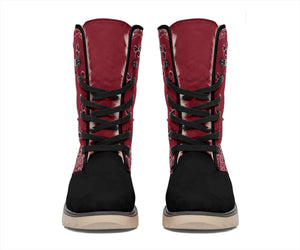 Women's Winter Boots - Bandana3 Maroon & Black