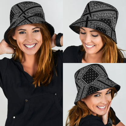Black Bandana Bucket Hat