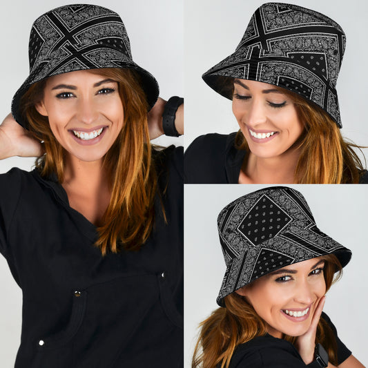 Black Bandana Bucket Hat