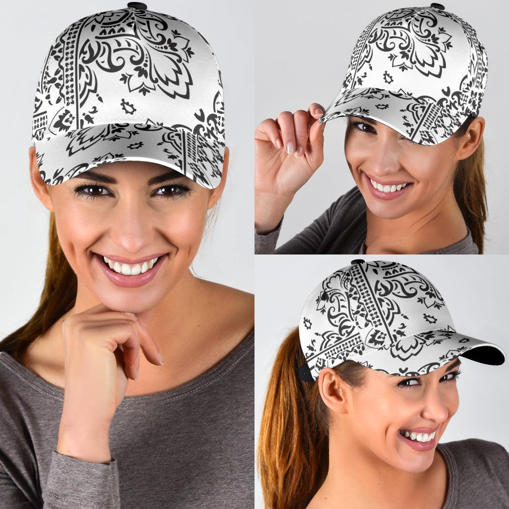 Classic Cap 3 - Black on White All Over Design