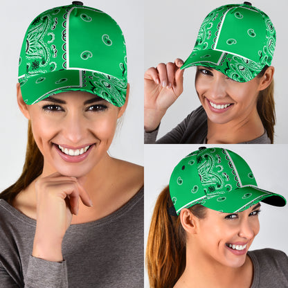 Classic Cap - Green Bandana Style