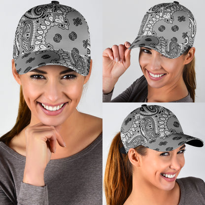 Classic Cap 2 - Black on Gray All Over Design