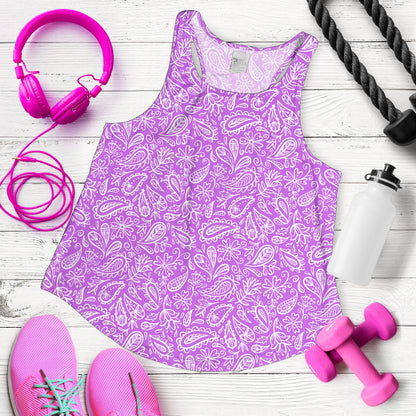 Women's Racerback Tank - White on Magenta