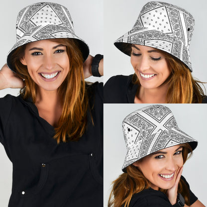 white bucket hat