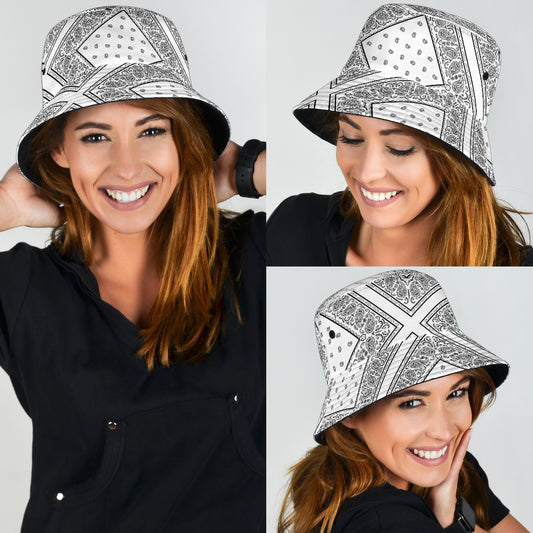 white bucket hat