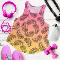 Women's Racerback Tank - Swirl Pink to Yellow