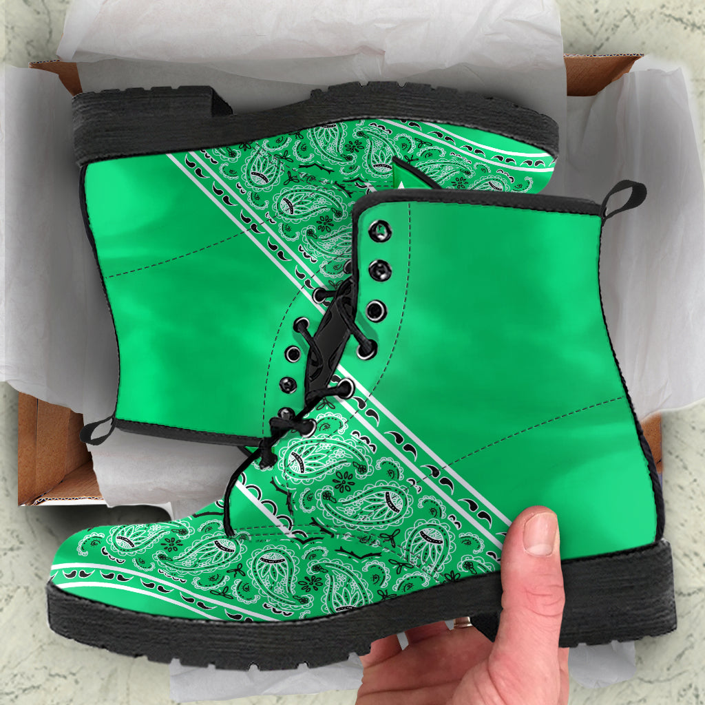 Flying V Leather Bandana Boot - Classic Green