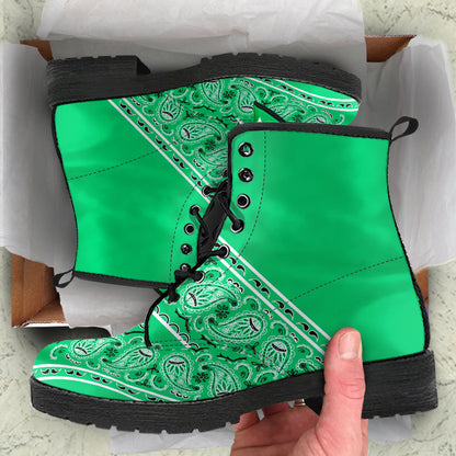 Flying V Leather Bandana Boot - Classic Green