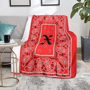Red Ultra Plush Bandana Blanket - X oe