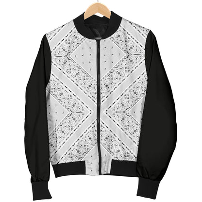 Men's Light Gray X Bandana Bomber Jacket