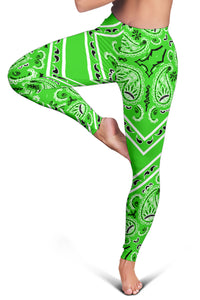 Women's Leggings - Green Bandana