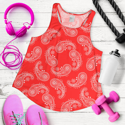 Women's Racerback Tank - Swirl Red/White