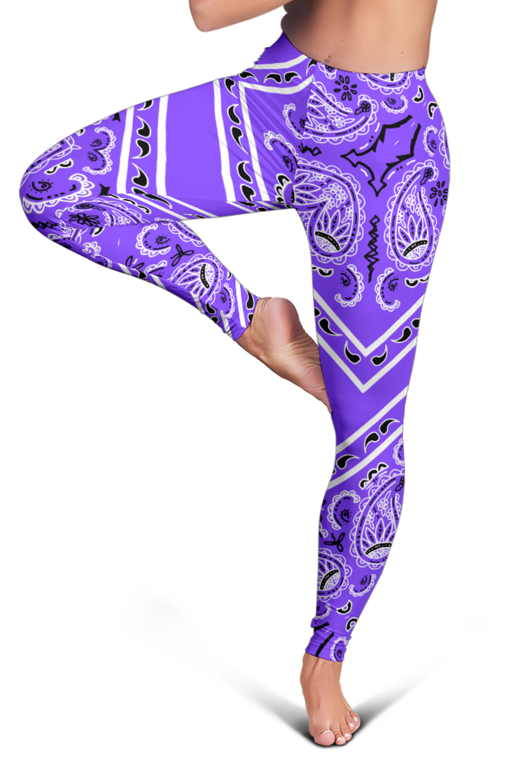 Women's Leggings - Purple Total Bandana