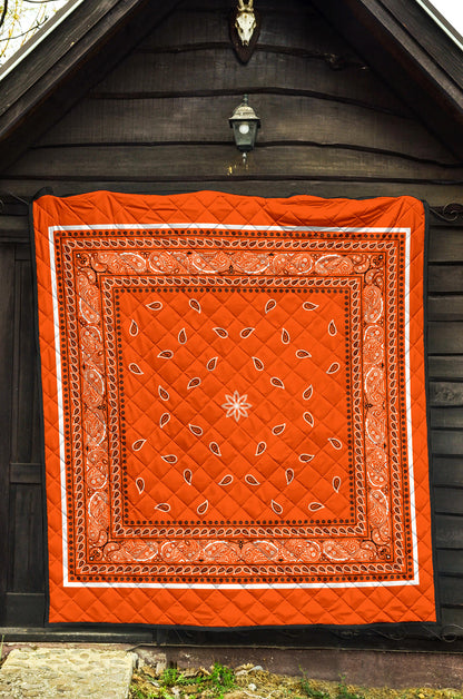 Quilt 4 Bright Orange Bandana Quilt