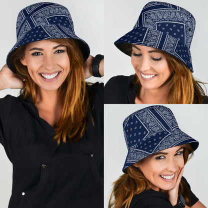 Navy Blue Bandana Bucket Hat