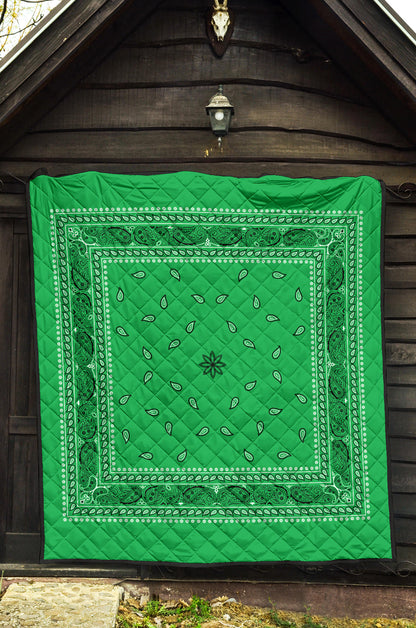 Quilt 4 Black on Green Bandana Quilt