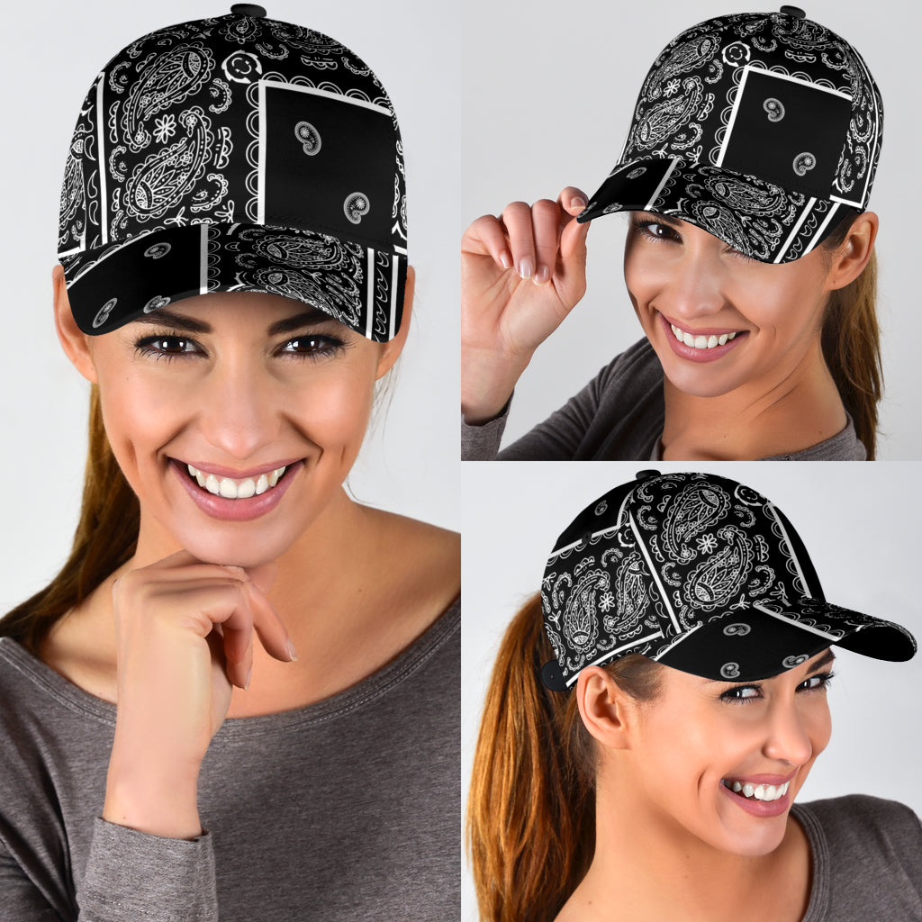 Classic Cap - White on Black - Squared