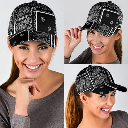 Classic Cap - White on Black - Squared