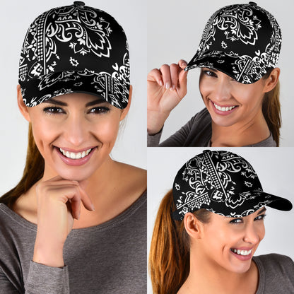 Classic Cap 3 - White Black All Over Design