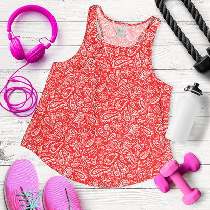 Women's RacerBack Tank - Red and White