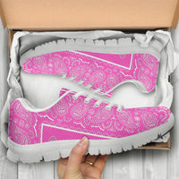 Low Top Sneaker - Bright Pink on White