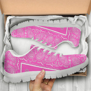 Low Top Sneaker - Bright Pink on White