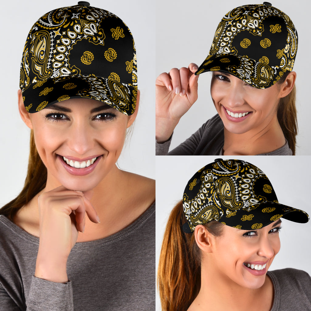 Classic Cap 2 - Gold on Black All Over Design