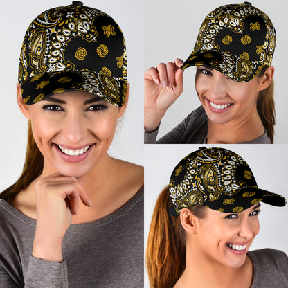 Classic Cap 2 - Gold on Black All Over Design