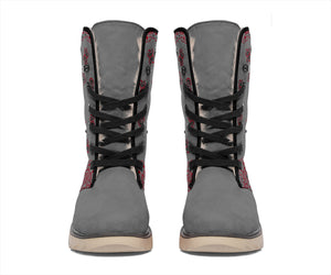 Women's Winter Boots - B3 Gray And Red