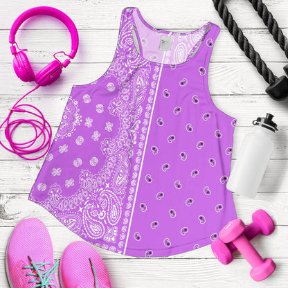 Women's Racerback Tank - Offset White on Magenta
