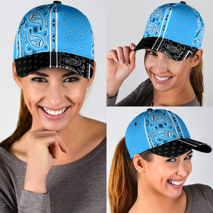 Classic Cap - Lt Blue Bandana Style Blk Bill