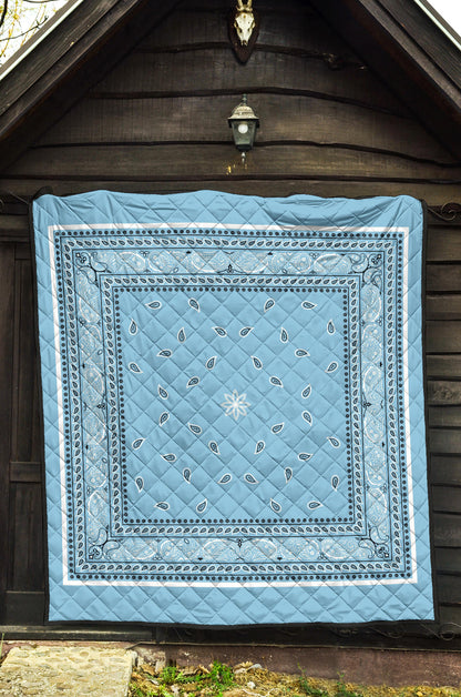 Quilt 4 White and Black Lt Blue Bandana Quilt