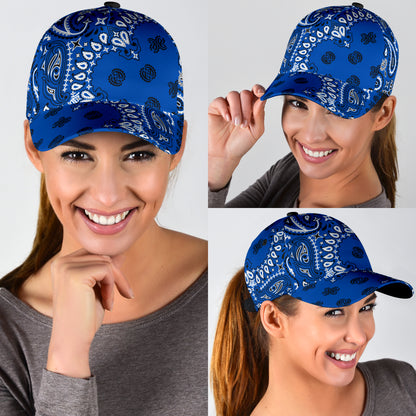 Classic Cap 2 - Black on Cobalt All Over Design