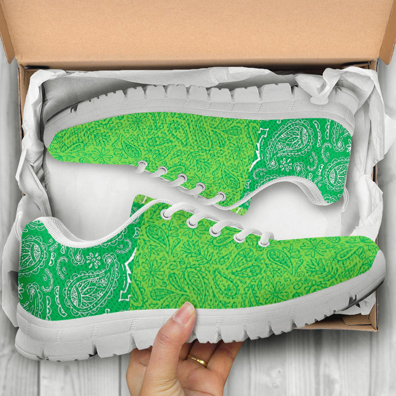 Low Top Sneaker - Two Tone Green on White