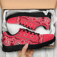 Low Top Sneakers - Red on Black Sole