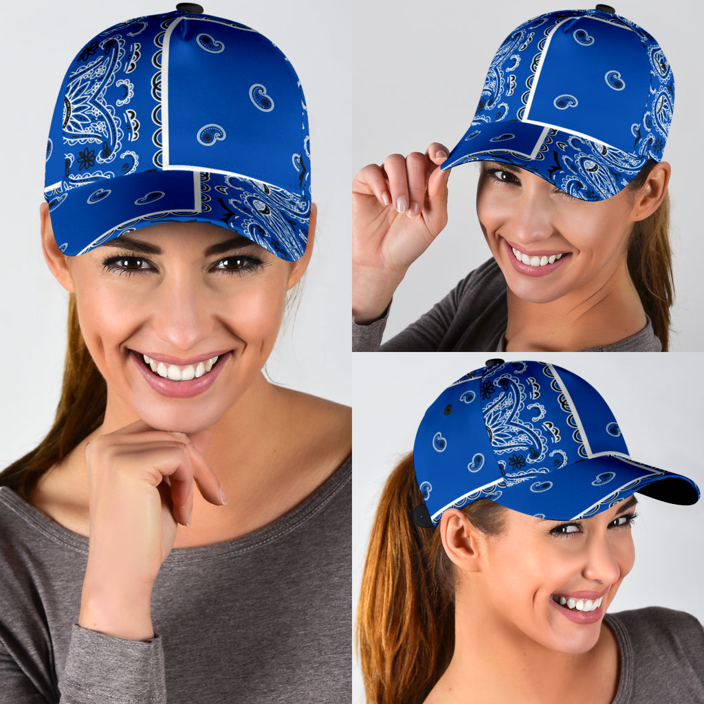 Classic Cap - Cobalt Blue Bandana Style