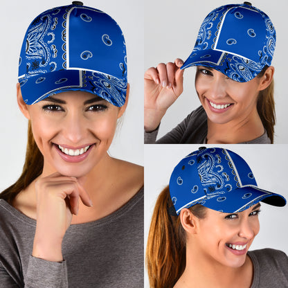 Classic Cap - Cobalt Blue Bandana Style