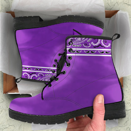 Banded Grape Leather Bandana Boot