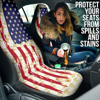 Paisley American Flag Car Seat Covers