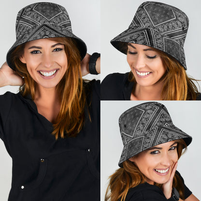 Smokey Black Bandana Bucket Hat