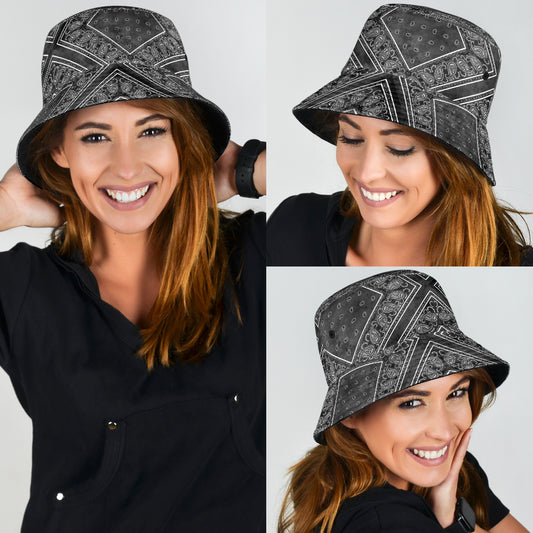 Smokey Black Bandana Bucket Hat