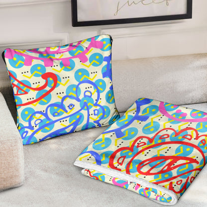 Pillow Blanket - ColorFul Paisley and Dots