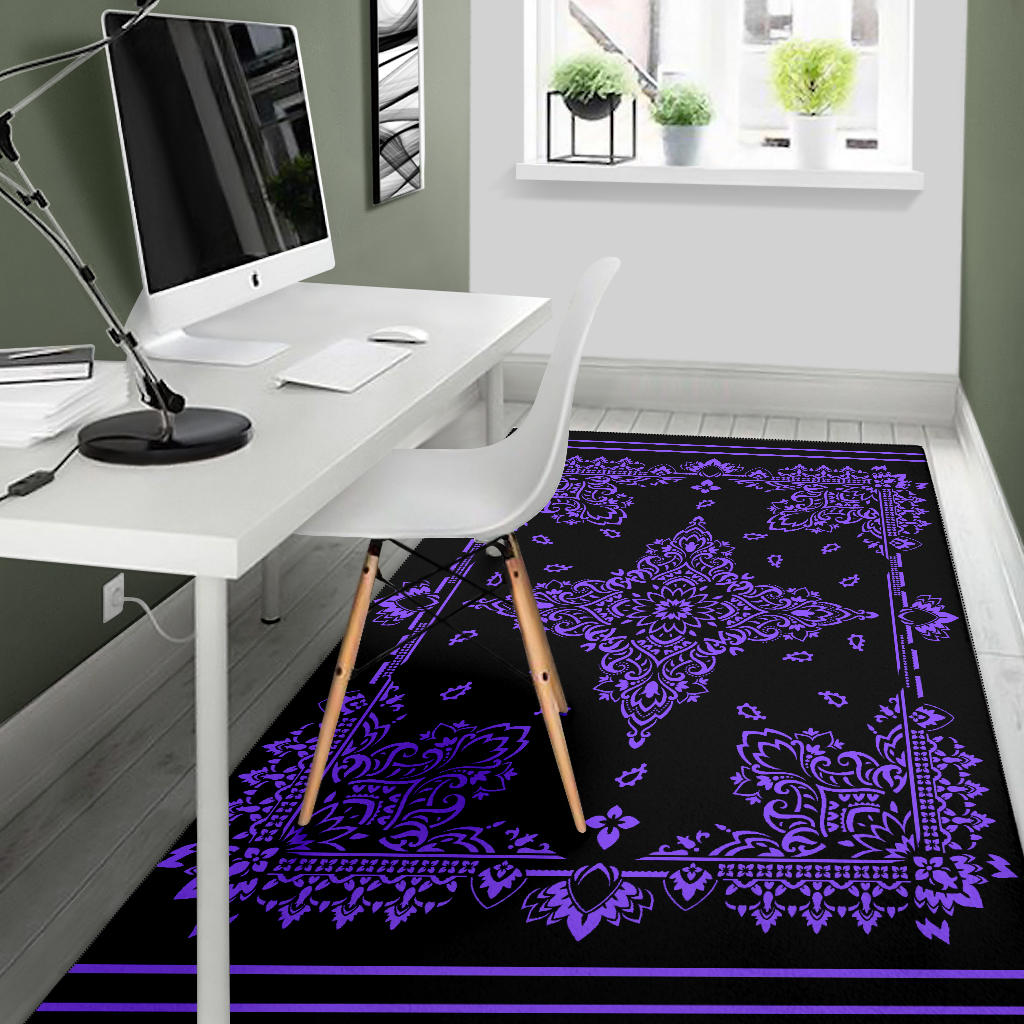 Area Rug Two - Purple On Black
