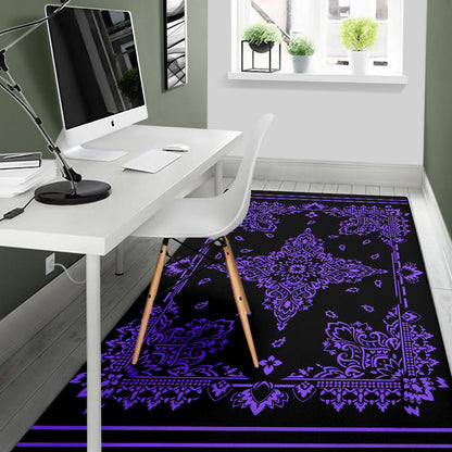Area Rug Two - Purple On Black