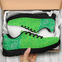 Low Top Sneaker - Two Tone Green on Black